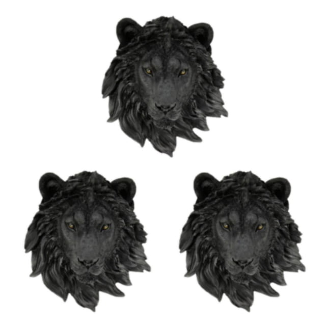 Advancent Resin Lion Head Statue Office Living Animal Room Gift Sculpture Type1 NO1