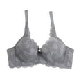 thumbnail image 4 of Womens Bras Comfortable Women's Sexy Lace Bra Sexy Gathering Large Chest Show Small Sponge Thin Comfortable Large Size Underwear Rear Buckle Ventilate Bras Gray L, 4 of 4