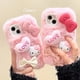 thumbnail image 2 of Sanrio-funda de teléfono de felpa de Hello Kitty, carcasa con lazo 3D de amor lindo para iPhone 15 14 13 12 11 Pro Max Mini XR XS MAX 8 X XS 7 SE Plus, 2 of 4