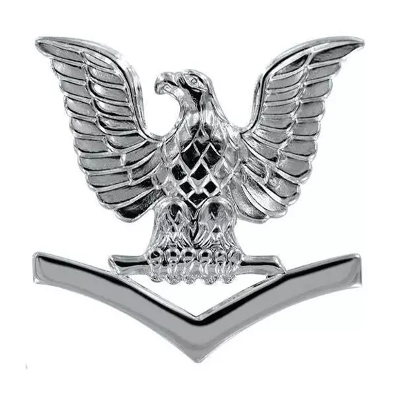 U.S. Navy Cap Device E-4 Senior Chief Petty Officer 3rd Class Silver Genuine