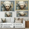 thumbnail image 5 of Designart "Collage Of An African Woman In Blue And Beige II" Africa Picture Framed Canvas Wall Art, 5 of 5