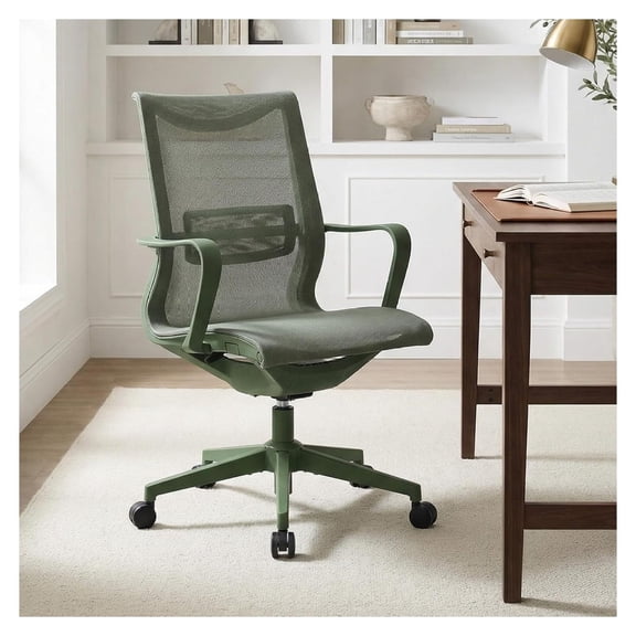 Ergonomic Mesh Office Chair - Lumbar Support Desk Chair, Adjustable Height, 115° Recline, 360° Swivel, Rolling Task Chair for Home Office - Green