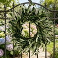 thumbnail image 3 of Mbvtdt 18" Artificial Olive Leaf & Fruit Wreath,Artificial Hanging Garland Ornament,Realistic Green Olive Branches with Spring Floral Accents,Home Wedding Arch Party Home Wall Garden Decorations, 3 of 8