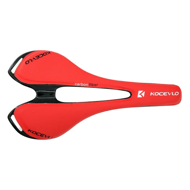 Soidarity Asiento de bicicleta de carretera Kocevlo, asiento ovalado de cuero para mujeres y hombres, asientos de almohadilla de moda para niños, cojín Ciclismo Rojo Soidarity OD024297-03