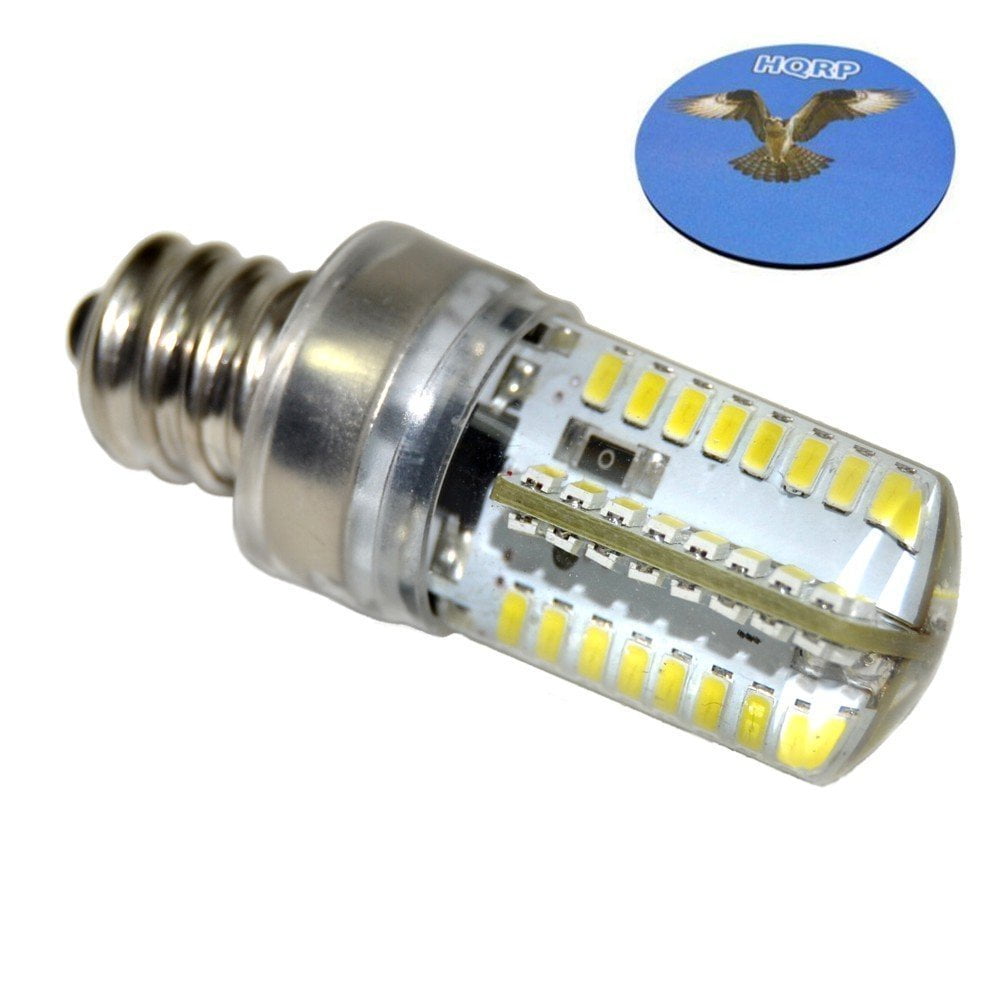HQRP 7/16" 110V LED Light Bulb Cool White for Elna 100 / 101 / 102