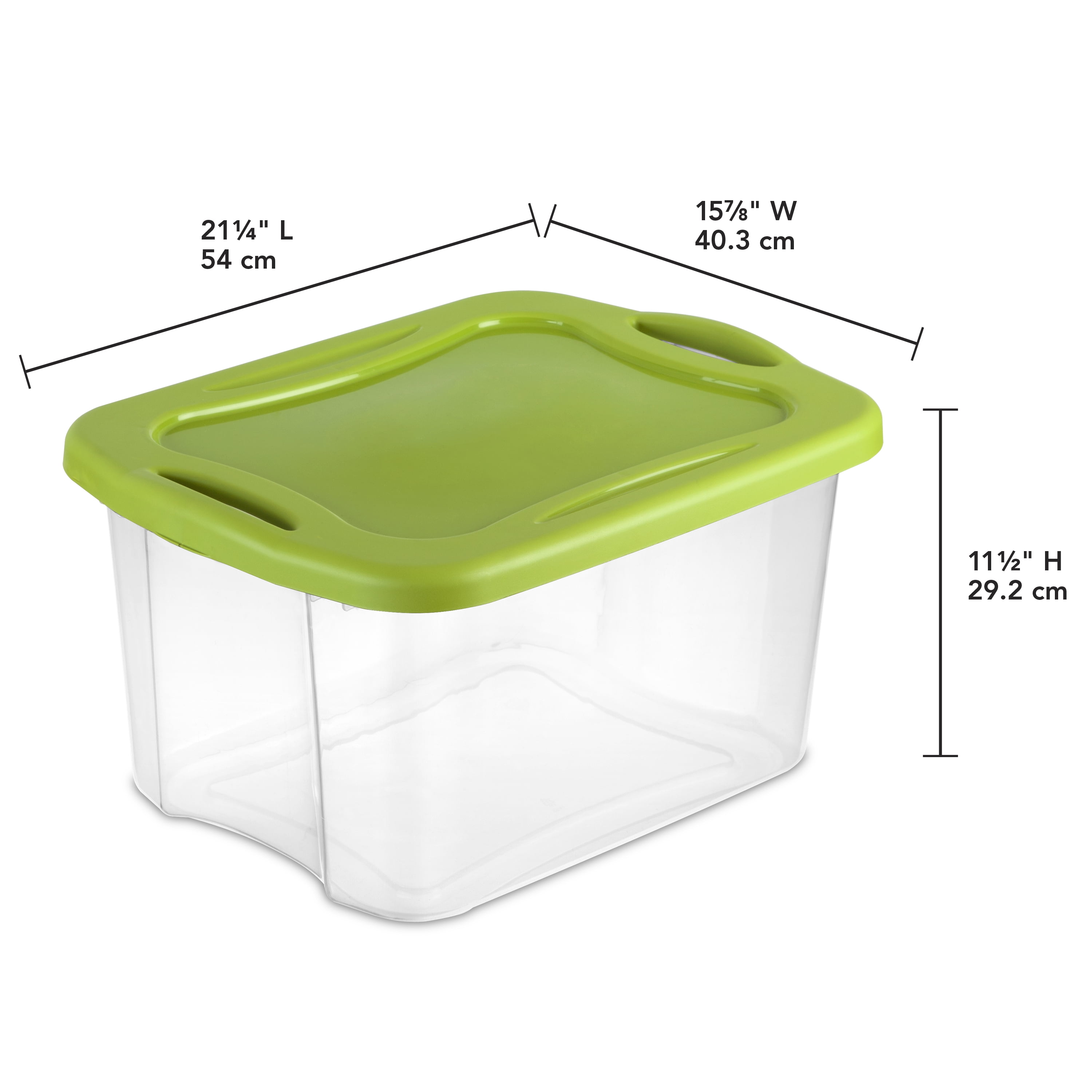 Sterilite 40 Quart 38 L Ez Carry Clear Spicy Lime