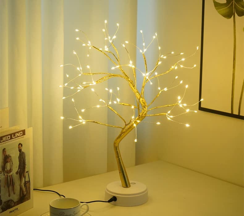 Yiliaw 20 Tabletop Bonsai Tree Light with 72 LED, DIY Artificial Twinkling  Tree Lamp, Touch Switch, USB or Battery Powered, Fairy Light Spirit Tree