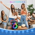 thumbnail image 2 of Dammyty Karaoke Machine with 2 Wireless Microphones, Portable Home Karaoke System for Adults Kids, Bluetooth Speaker with Disco Lights and Strap for Party, 2 of 9