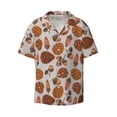 thumbnail image 3 of Goofa Pinecone Autumn Pattern Printed Men's Casual Short-sleeved Shirt,Lightweight Breathable Button-down,Summer Casual men's top,Versatile Fashion shirt-Small, 3 of 7