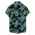thumbnail image 5 of Tisuna Casual Summer Shirts For Men Floral Print Short Sleeve Lapel Collar Tops Comfortable Leisure Men'S Button Down Hawaii Shirts Black Size Xxxxl, 5 of 5