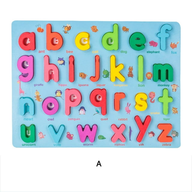 KTTECTOA Alphabet and Number Puzzle Set Wooden Upper Case Letter Number and Shape Learning Puzzles Board Toy Ideal of Educational Matching Game for 3 4 5 Years Old Toddl Clearance Toy Canada Days