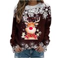 thumbnail image 1 of Sudaderas de Cuello Redondo de Navidad Para Mujer Otoño E Invierno Casual Navidad Elk Impreso Manga Larga Pulóver Blusa Tops Odeerbi ODB200305, 1 of 6