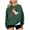 Green 2, variant on Wensltd Women Halloween Long Sleeve Tops Graphic Fall No Hood Pullover Shirt