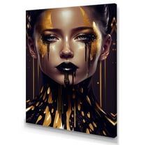Designart Sensual Liquid Gold Woman VI Canvas Wall Art