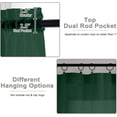thumbnail image 4 of xianyou-Hunter Green Kitchen Curtains 30 Inch Length Tier 2 PCS, Solid Soft Half Curtains for Windows, Hunter Green Sheer Rod Pocket Drapes for Bathroom Basement Small Window Curtain, 42"Wx30"L Inch, 4 of 4