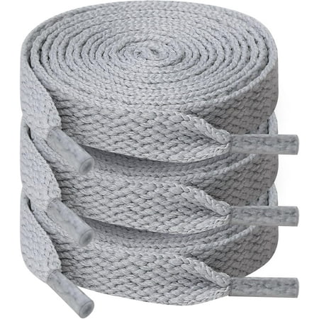 3 Pair Flat Shoe laces  5/16  Wide Shoelaces for Athletic Running Sneakers Shoes Boot Strings