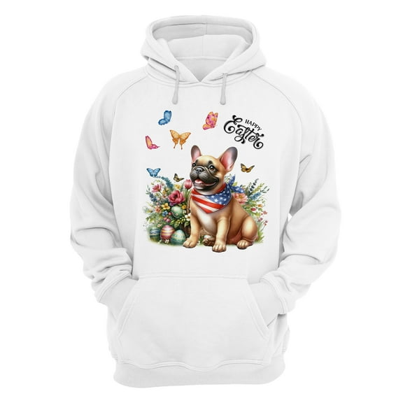 French Bulldog Celebrates Spring and Enjoys a Happy Easter Hoodie Unisex Merch Hoodies Dog Lover Gifts - 02001