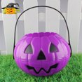 thumbnail image 5 of PEIBang Halloween Pumpkin Bucket 1Pc Small Plastic Candy Pail For Trick Or Treat,Purple Pumpkin Basket 7.87x4.72x6.89 Inches,Lightweight & Durable Halloween Party Decor, 5 of 7