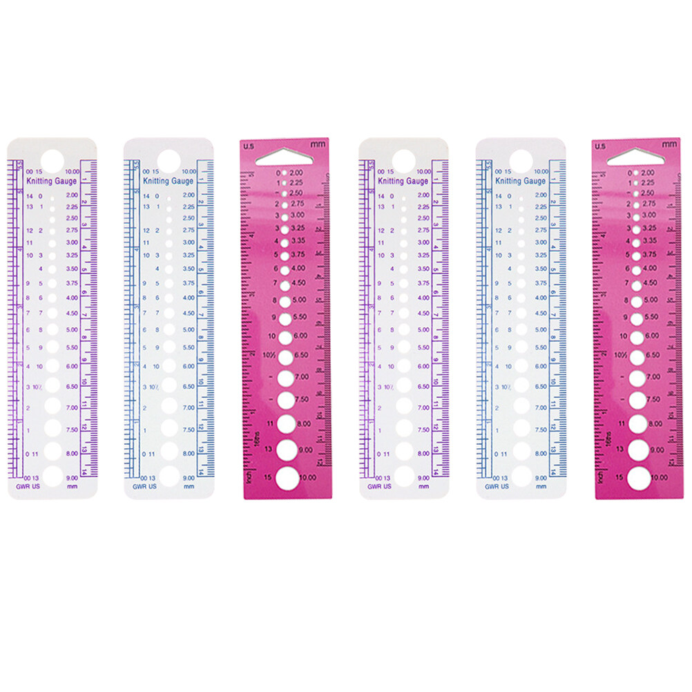6pcs Practical Knitting Gauge Tool Professional Weaving Ruler Knitting Needle Ruler