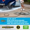 thumbnail image 2 of SurfaceMaxx 3/8-in x 50-ft Steel & Polyester Braided Pressure Washer Replacement Hose, Polyurethane Outer Jacket, 2 of 14