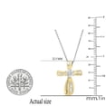 thumbnail image 2 of Dazzlingrock Collection Round & Baguette White Diamond Looping Flower Cross Pendant for Women with 18 Inch Silver Chain (0.25 ctw, Color I-J, Clarity I1-I2) in 14K Yellow Gold, 2 of 3