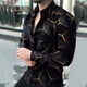 thumbnail image 2 of Chaqueta casual de camisa de solapa estampada a cuadros estampada en contraste para hombre Pompotops  oipoqjl12658, 2 of 7