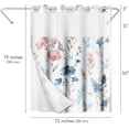 thumbnail image 2 of Americanflat Rideau de Douche Sans Crochets 72x75 - Rideau de Douche Floral Résistant à l'Eau avec Panneau Transparent, Doublure à Encliqueter et Oeillets - 100 % Polyester - Rideaux de Salle de Bain Botaniques - Rose, Bleu et Blanc, 2 of 5