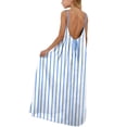 thumbnail image 2 of ITSAME Girls Slip Dress, Loose Fit Striped Print Backless Summer Fashion Casual Dress for Kids Light Blue 13T, 2 of 9
