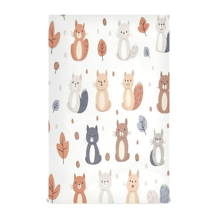 

Repeating Squirrel Pattern Kitchen Towels 6-Piece Pack Tea Towels for Kitchen Decorative Waffle Design 28x18in