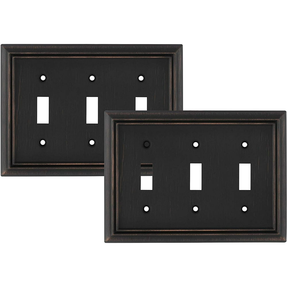 Pack of 2 Wall Plate Outlet Switch Covers by SleekLighting Decorative