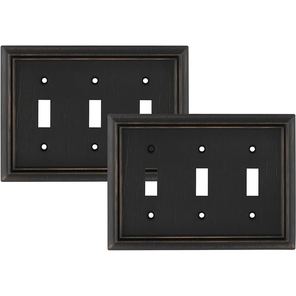 Pack of 2 Wall Plate Outlet Switch Covers by SleekLighting Decorative