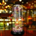 thumbnail image 3 of Light Up Rose with Infinity Love, Eternal Flower in a Glass Dome for Romantic Atmosphere, Night Light with LED Strip Lights, Wooden Base for Stability and Luxury Packaging, 3 of 8