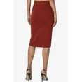 thumbnail image 2 of TheMoogan Jupe Crayon Midi Élastique Taille Haute en Tricot Extensible pour Bureau Femme, 2 of 7