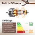 thumbnail image 3 of Sofucor 52 Inch Ceiling Fan with LED Light, 3 Solid Walnut Wood Blades, Matte Black Housing, Modern Indoor Ceiling Fan for Bedroom Living Room, 3 of 10