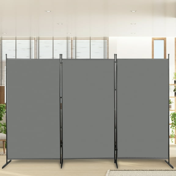 UBesGoo Room Divider Folding Privacy Screens 3 Panel Partitions Dividers Portable Separating for Home Office, Gray