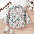 thumbnail image 3 of Gibobby Blusas De Niños Niños pequeños, niñas, camisa, abrigo, chaqueta, estampados de dibujos animados, manga larga, niños, cuello vuelto, tops con botones, prendas de vestir(Blanco, 12-18 Meses), 3 of 5