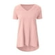 thumbnail image 4 of Puntoco 2024 mujeres verano moda tops mujer verano sólido cuello en V suelta manga corta tops camiseta blusa, 4 of 5