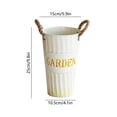 thumbnail image 3 of Naittoop Rustic Metal Flower Bucket Vintage Metal Handled Flower Pots Planter Bucket Herb Flower Holder for Railing Fence Balcony Deck Garden Home Decor 9.8 in White, 3 of 6