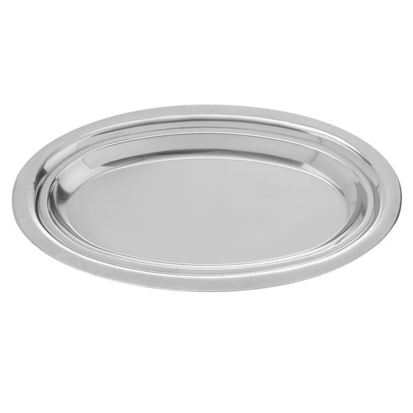 HLONK Plate Stainless Steel Oval Plate Platter Serving Snack Fish Platter Dinnertray Sizzle Steaming Dish Appetizer Dessert