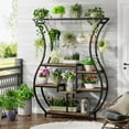 thumbnail image 4 of Tribesigns 6-Tier Plant Stand, 70.9" Tall Plant Shelf with 10 Hanging Hooks, Vase Shape Ladder Plant Stand, Multi-Purpose Plant Display Rack, 4 of 7