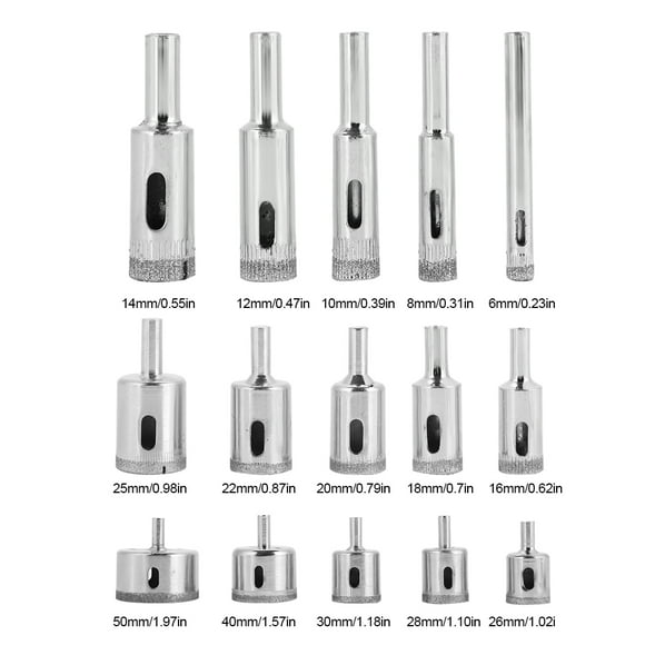 Spptty Glass Drill Bit, Core Drill Bit, 15Pcs/Set For Granite