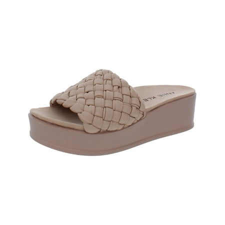 

Anne Klein Womens Vikki Leather Woven Mule Sandals