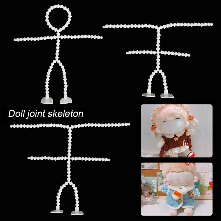 VILLCASE Doll Armature, Body Joint Skeleton Plastic Figure Movable  Skeleton, Adjustable Puppet Frame for Stuffed Animal Bear Dolls Making DIY  Crafts