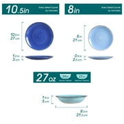 vancasso, Series Bonita, 18-Piece Stoneware Dinnerware Set, Blue Dinner Set, Service for 6