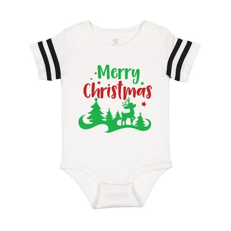 

Inktastic Merry Christmas Rudolph Stars - Red Green Gift Baby Boy or Baby Girl Bodysuit