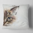 thumbnail image 2 of Designart Cat Half Face Watercolor - Animal Throw Pillow - 18x18, 2 of 5