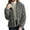 Grey, variant on Double Faced Stand Collar Reversible Short Coat Winter Warm Soft Outerwear Casual Trench Style Jacket for Women