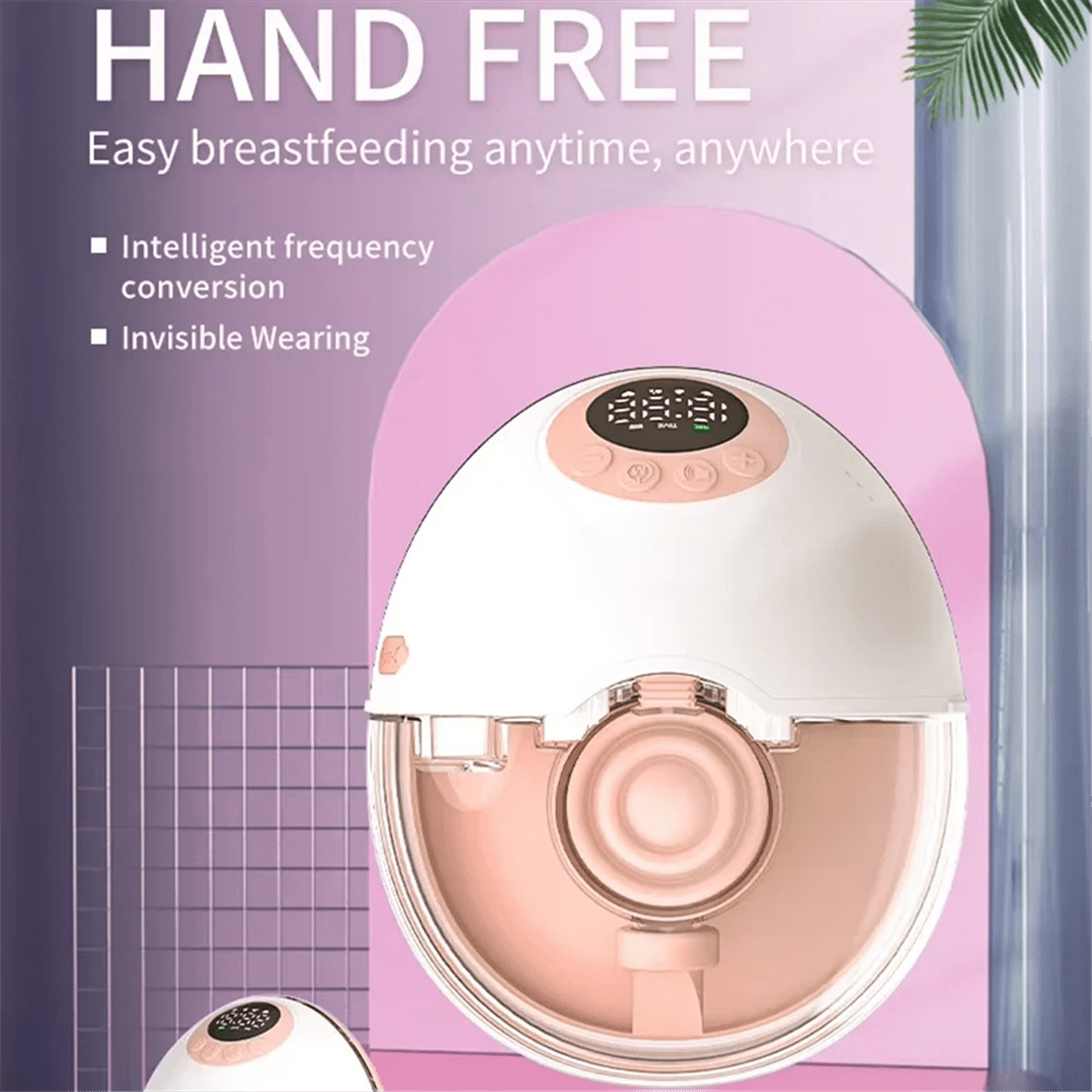 Wearable Wireless Bra Breast Pump with Cordless Bottle Design Wearable Silicone Flange Milk Manual Breast Pump,1 * Breast Pump,Pink