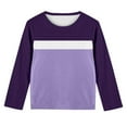 thumbnail image 2 of Jalioing Kids Long Sleeve T Shirt Casual Color Block Crew Neck Pullover Tee Boys Girls Basic Shirts Tops, 2 of 4