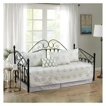 6 Piece Quilted Microfiber Daybed Bedding Cover Set, Soft Lightweight All Season Coverlet Quilt Set with Bedskirt, Matching Shams, Decorative Pillow, 75" x 39", Medallion